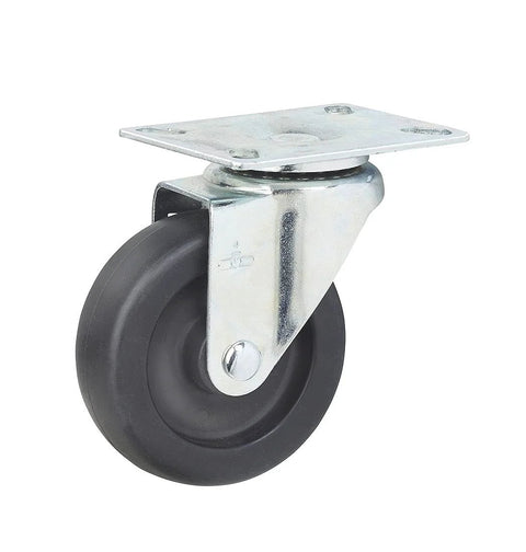 ShopCraft high-temperature bakery oven rack caster with square mounting plate and black wheel