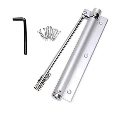 Soft Close Adjustable Door Closer Made From Aluminum Alloy, Quiet Smooth Closing, 0-180 Degree Swing with installation hardware