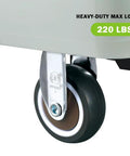 Close-up of Heavy Duty 2 Inch Rigid Caster Wheels Set Of 4 Beater Proof Tpr Casters with 220 lbs max load and flat top plate
