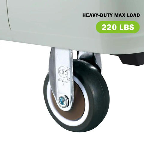 Close-up of Heavy Duty 2 Inch Rigid Caster Wheels Set Of 4 Beater Proof Tpr Casters with 220 lbs max load and flat top plate