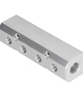 Large Flow Aluminum Pneumatic Manifold Block With G1/2 Inlet And G1/4 Outlets For Industrial Automation And Auto Repair