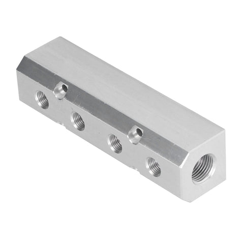 Large Flow Aluminum Pneumatic Manifold Block With G1/2 Inlet And G1/4 Outlets For Industrial Automation And Auto Repair