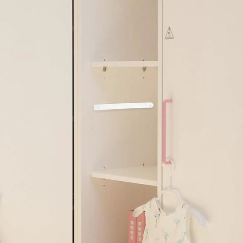 Interior view of cabinet with 2-Set White Plastic Drawer Slides With Push To Open For TV Cabinet And Kitchen Cabinets, Slick Smooth Silent Sliding.