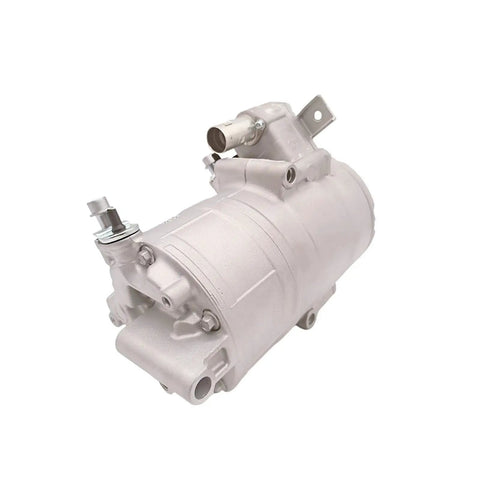 Rock Solid Hybrid Electric Auto Climate Compressor Replacement Mercedes Benz OEM A0008303204 close-up view with silver finish and connectors.