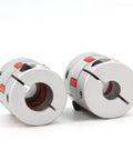 Two Pack Aluminum Plum Flexible Shaft Coupler 8mm To 12mm Bore 25mm Diameter 30mm Length Motor Connector For 3D Printers CNC Machines