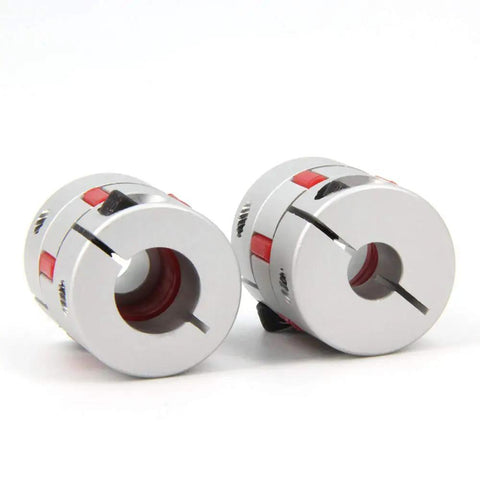 Two Pack Aluminum Plum Flexible Shaft Coupler 8mm To 12mm Bore 25mm Diameter 30mm Length Motor Connector For 3D Printers CNC Machines