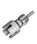 1 Pc Portable Electric Pipe Threading Tool Kit For 1/2 And 3/4 Inch PVC Plastic Pipes Durable Re threading Adapter viewed from side angle.