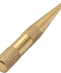 All Brass Muzzleloader Wedge Pin Punch With Flat One Eighth Inch Tip for Black Powder Muzzleloaders, angled view of brass tool