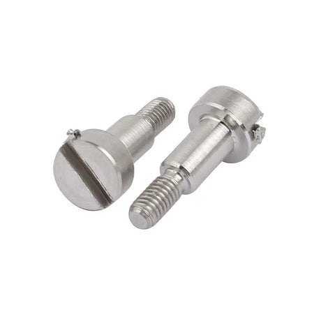 Five Pack 304 Stainless Steel Slotted Drive Shoulder Bolts M3x6mm Thread Fully Threaded 7mm Shoulder Length 4mm Shoulder Dia