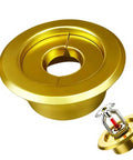 Top Shelf Fire Sprinkler Escutcheon Covers 3 4 Inch Removable Head Plates in gold finish for ceiling and wall use.