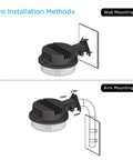 50W Dusk To Dawn Outdoor Barn Light With Photocell 5000K Daylight Waterproof showing wall and arm mounting options