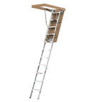 Heavy Duty Attic Ladder With 350 Lb Capacity, Fold Down Loft Stairs For Ceilings From 7 Ft 8 In To 10 Ft 3 In, 22.5 Inch By 54 Inch Opening, Non Slip Steps, Space Saving Pull Down Design For DIYers And Home Storage Access, aluminum steps, gray finish