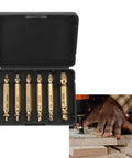 Get The Ultimate 6 Piece HSS 4341 Double Head Damaged Screw Extractor Kit For Stripped Bolts And Broken Fasteners In Sizes 2 To 12mm Made Tough With Titanium Coated Steel For Easy Removal Any Day. 6-piece kit in case, sizes 2-12mm, with drill use on wood.