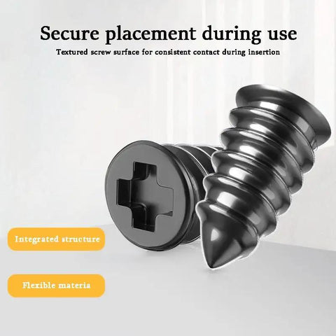 Top Tier Tire Repair Plugs Flat Tire Rescue Kit 100 Piece Heavy Duty Rubber Auto Patch Strips showing textured screw surface for secure use.