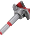 Heavy Duty 35MM Carbide Tipped Forstner Bit And Hinge Cutter Set Pro Shop Favorite For Real World Woodworking Drilling showing red and silver bit.