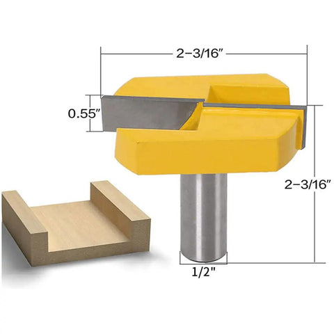 Beefy Spoilboard Surfacing Router Bit With Half Inch Shank Two And A Quarter Inch Diameter For Slab Flattening And Mortising