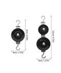 Hands On Ten Piece Mechanics Pulley Block Set With Heavy Duty Metal Fixed And Movable Pulleys Ropes Hooks Transparent Storage Case STEM Physics Lab Kit For Teaching Simple Machines In Classrooms Or Home Labs, 4cm black pulley