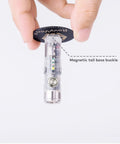 Aurora A8 G4 Keychain Flashlight USB C Rechargeable 5000K High CRI 420 Lumens EDC Pocket Buddy in hand showing size