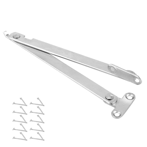 Cabinet Lift Up Strut Set Pro Grade Quiet Smooth Operation Heavy Duty Metal Hinges for Cupboards with screws visible