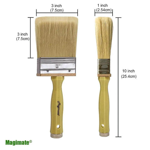 Dope 3 Inch Block Stain Brush For Deck And Fence Staining Thick Flat Paint Brush With Soft Bristle Blend front view