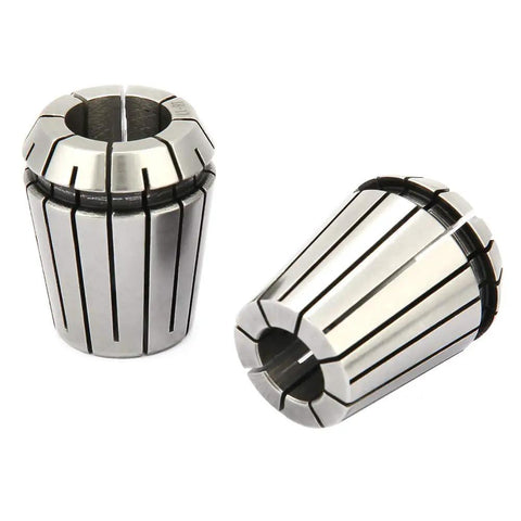 Top Shelf ER32 Balance Collet Set With Heavy Duty Manganese Steel Spring Chuck That Delivers Rock Solid Grip For CNC Milling And Lathe Work Using A Quick Swap Setup You Will Totally Dig In The Shop, featuring two precision ER32 collets.