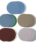 Get This Awesome 15 Piece 125mm Hook Loop Sanding Discs Set With Grits 1000 To 5000 For Ultimate Polishing On Wood Metal And Cars showing assorted sanding discs.