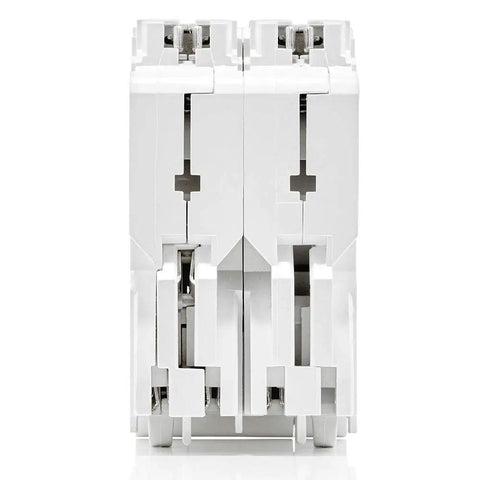 Smart 15 Amp Two Pole Plug On GFCI Circuit Breaker With Hydraulic Magnetic Trip 120 240 VAC LB215 GS White front view