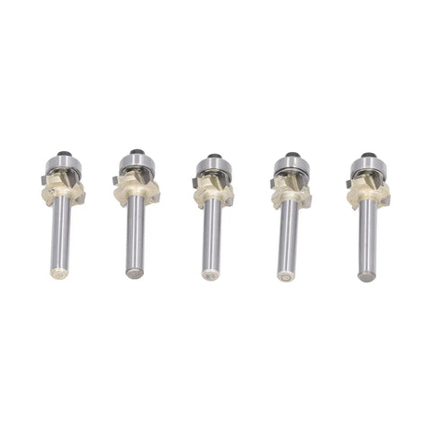 Durable Round Over Router Bit Set With 4 Inch Shanks And Four Flutes for smoothing corners on wood furniture.