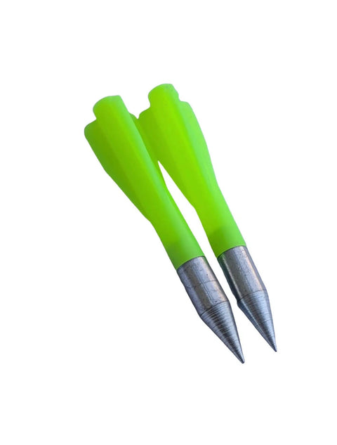 Fluorescent practice bolts for Beefy 100Lb Repeating Compound Crossbow with Steel Balls and Bolts, 5.5 inch size.