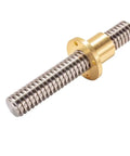 T20 Trapezoidal Lead Screw 20mm Diameter Pitch 4mm Lead 8mm 950mm Length Comes With Brass Nut For Cnc Machines And 3d Printers, stainless steel with brass nut.