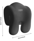 Black ergonomic neck support pillow with memory foam, 30cm x 24cm size, for office chair, desk, car, and home use.