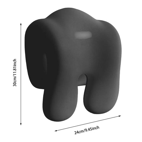 Black ergonomic neck support pillow with memory foam, 30cm x 24cm size, for office chair, desk, car, and home use.