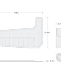 Diagram of 11 Pocket Stubby Wrench Roll Case For One Quarter To Three Quarters Inch SAE Wrenches With Secure Pouch And Size Markings