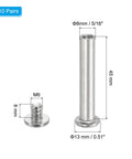 Hex Chicago Screws Set 10 Pack Binding Posts M6 X 45mm with hex drive and dimensions visible for scrapbooks and DIY repair.