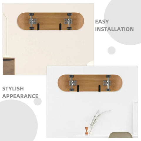 Killer Horizontal Wall Mount Rack Four Pack Heavy Duty Steel Snowboard Skateboard Surfboard Storage Shelf For Awesome Garage Display And Badass Space Saving Dual Purpose on a stylish wall.