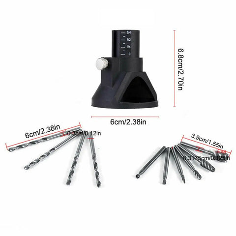 Router Drill Bits Kit With Cutting Guide Locator And Rotary File Milling Set For Dremel Rotary Tools 11 Pieces.