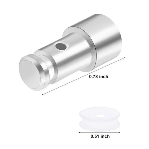 Universal Floater And Sealer Replacement Kit For Pressure Cookers showing metal floater and rubber sealer with dimensions.