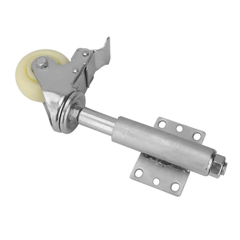 3 Inch Nylon Gate Wheel Caster With Spring Loaded Swivel And Brake, heavy duty metal gate roller, side view