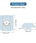 Image showing dimensions of 20 Pack M5 Hammer Head T Nuts Nickel Plated Carbon Steel for 4040 Aluminum Extrusion, 19.5x19.5x9.5mm size.