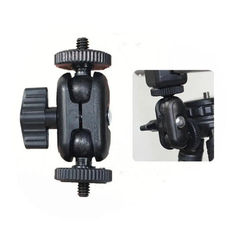 Double Ball Heads Magic Arm With 15mm Ball For 360 Degree Rotation And One Quarter Inch Screw Extend Mount, black aluminum