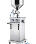 Heavy Duty Pneumatic Vertical Piston Filling Machine Built Tough Paste And Liquid Dispenser 25 To 250 Ml with stainless hopper.