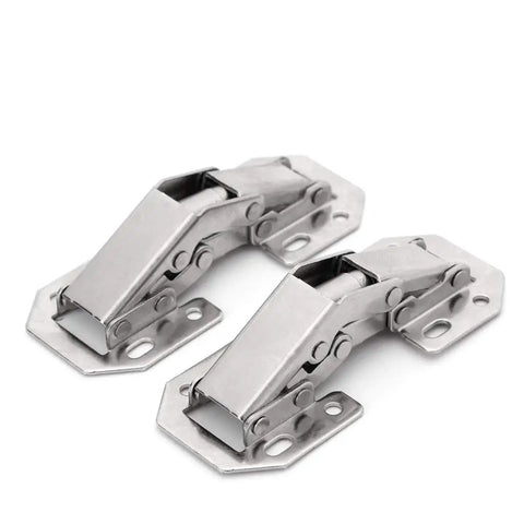 Two Pack Concealed Kitchen Cabinet Door Hinges Easy Mount 90 Degree Sprung Hinges for Overlay and Inset Doors Silver Finish