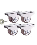 Four Piece One Inch Directional Caster Wheels Equipped With Quiet Rubber Treads And Precision Ball Bearings for furniture moves.