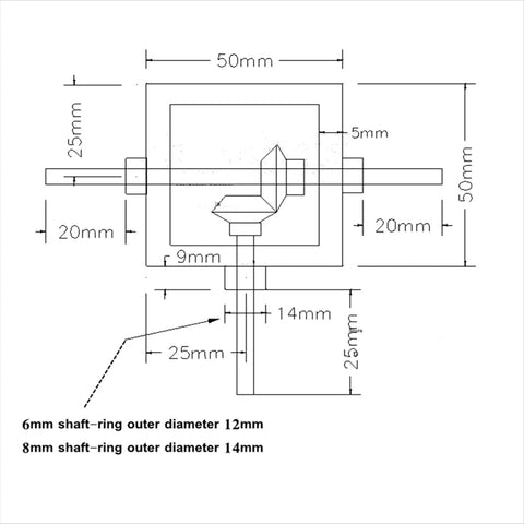 One To One Right Angle Bevel Gearbox For DIY Projects, 1 Module, 20 Teeth, 90 Degree Drive, 8mm Shaft, Aluminum Alloy And 45 Steel Build, Two M4 Holes, Compact 100 x 75 x 25 mm Steering Gear Module