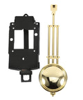 Wall Clock Pendulum Replacement 5.51 X 2.28 X 1.18 Inch Mechanical Clock Part with swing device, black and gold components