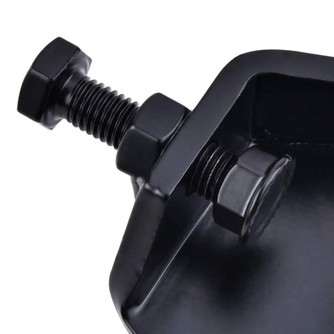 Close-up of Built Tough Exhaust Manifold Bolt Repair Bracket with carbon steel bolts for Chevy GMC trucks.