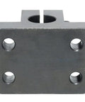 Front view of Metric Carbon Steel Bracket Guide Shaft Support With T Flange Seat Strut Clamp, 20 mm bore, industrial use.