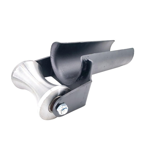 Beefy Steel Cable Feeding Sheave For 4 Inch Conduit With Dual Bearings Cable Puller Wheel That Smooths Cable Through Conduit Durable Black Steel Plate Construction For Heavy Duty Cable Installations