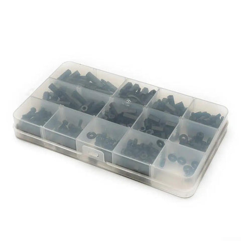 320 Pieces Nylon M3 Hex Spacer Standoff Screw Nut Kit With Washers Male And Female Threaded Pillars For PCB Motherboard Assembly And Electronics Repair Projects Case Storage Box Included, organizer box