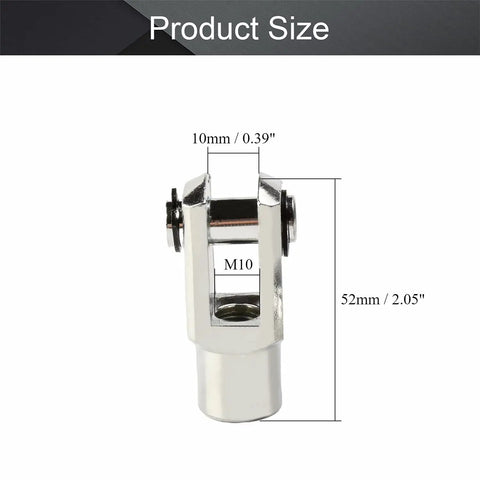 Two Pack Air Cylinder Rod Clevis End Y Connector 52mm Length M10x1.25 Female Thread Iron Heavy Duty Joint For Pneumatic Cylinders Linkage Easy Install And Durable Performance, 52mm iron clevis with M10 thread and 10mm gap